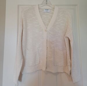 Old Navy Cream/Ivory 3/4 Sleeve Lightweight Cardigan Size XL Fits M-L